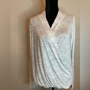 Anthropologie~NWT~Lightweight Semi-Sheer V-Neck Faux Wrap Top~High/Low~Size XS
